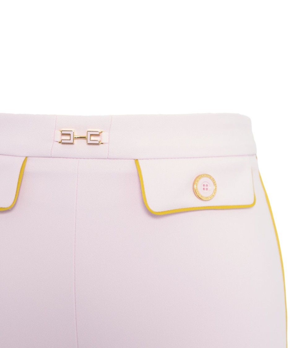 Elisabetta Franchi Gerade Hose Mit Logo-applikation In Pink
