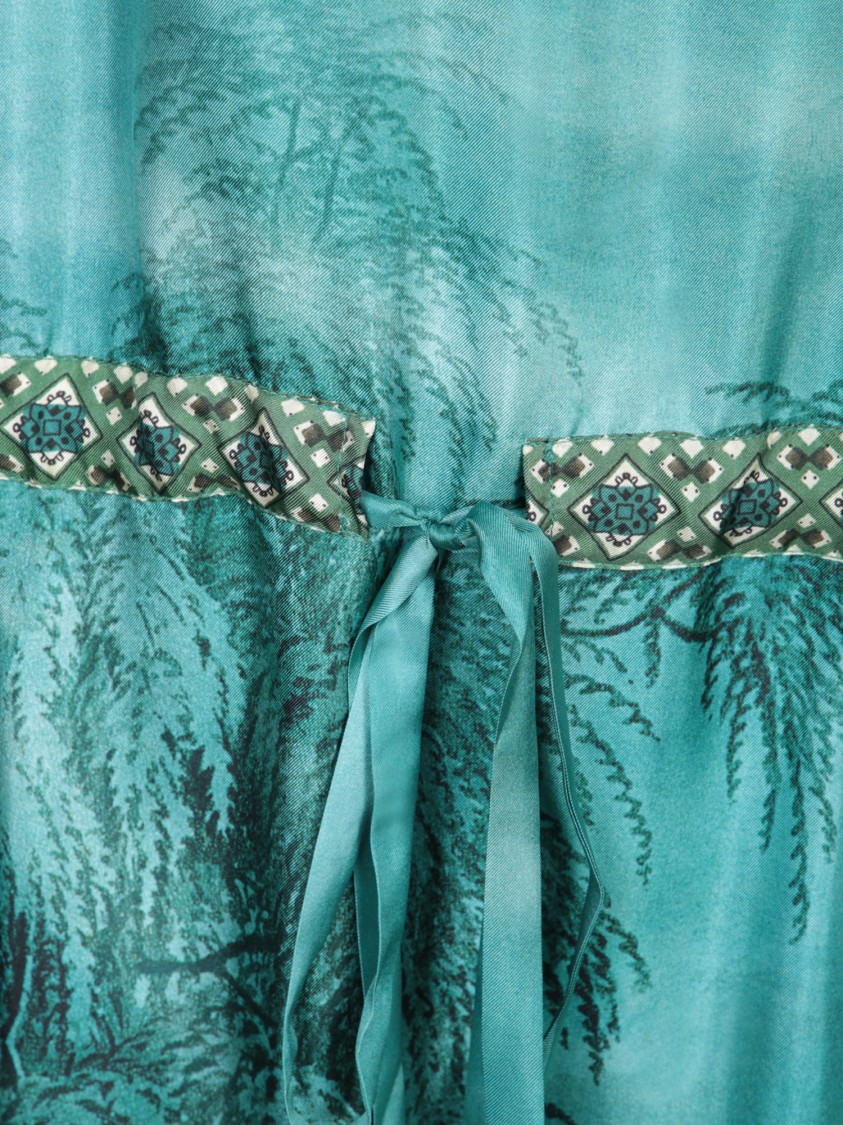 Shop Pierre-louis Mascia Artistic Print Ankle-grazing Dress With Decorative Belt