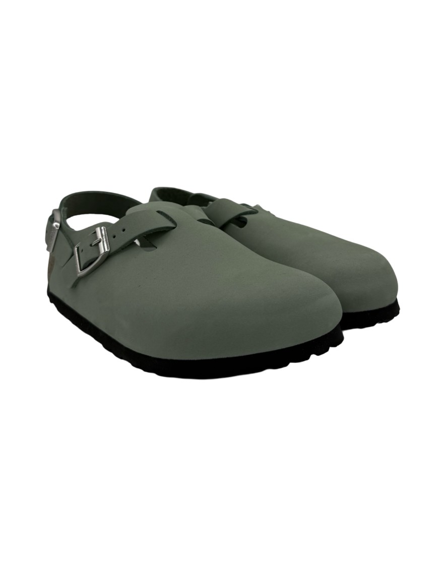 Birkenstock Tokio Clog – Pure Sage Nubuck Leather In Gray
