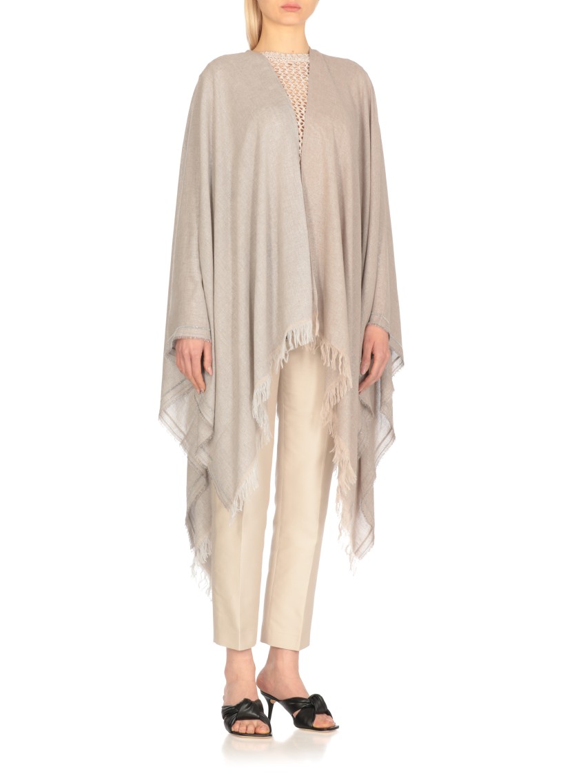 Shop Fabiana Filippi Grey Viscose Cape