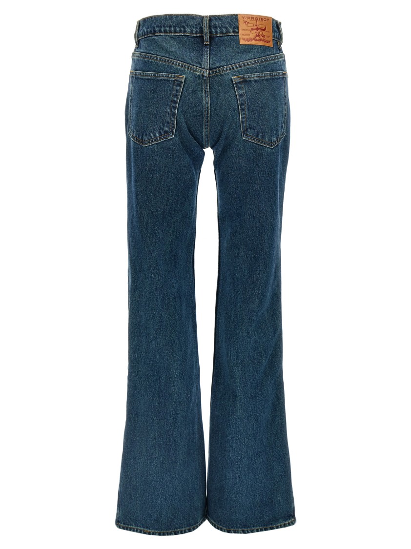 Y/project Staple Hook And Eye Denim With Pockets In Blue