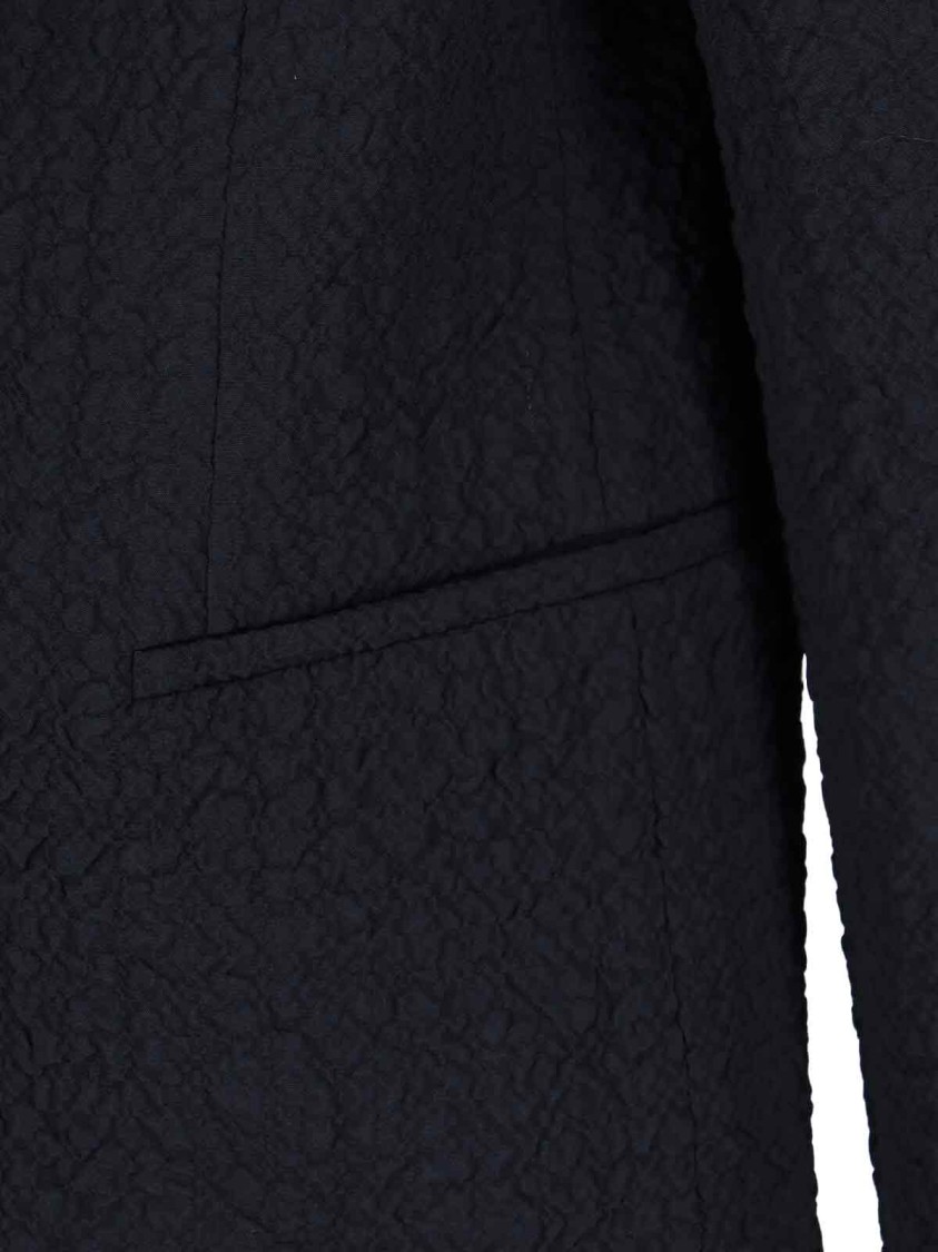 Giorgio Armani Front Pockets Notched Lapel Single Breasted Textured Fabric