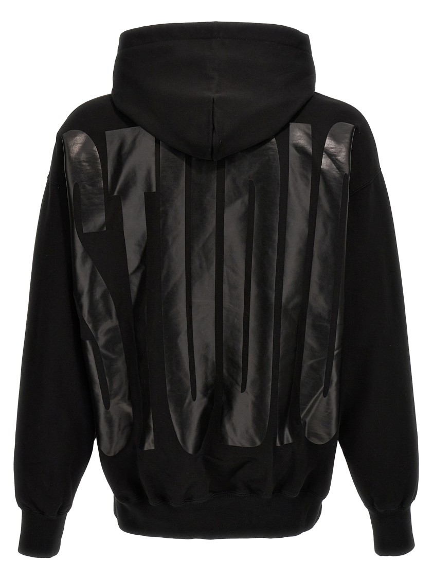 1989 Studio Cotton Hoodie With Maxi Print Frontal And Back In Black