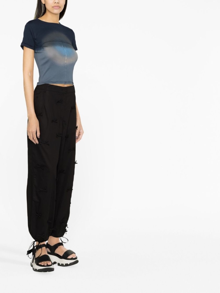 Msgm Wide-leg Trousers In Black