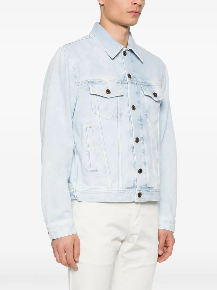 Jacob Cohen Light Blue Denim Jacket With Classic Front Fastening In Blue