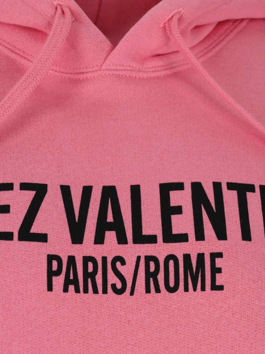 Valentino Pink Cotton Hoodie With Kangaroo Pocket