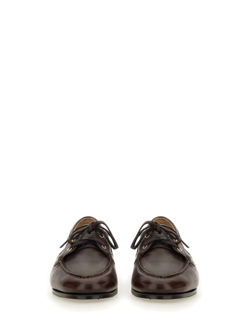 Bally Apron Toe Stacked Heel Loafers With Eyelet Detailing