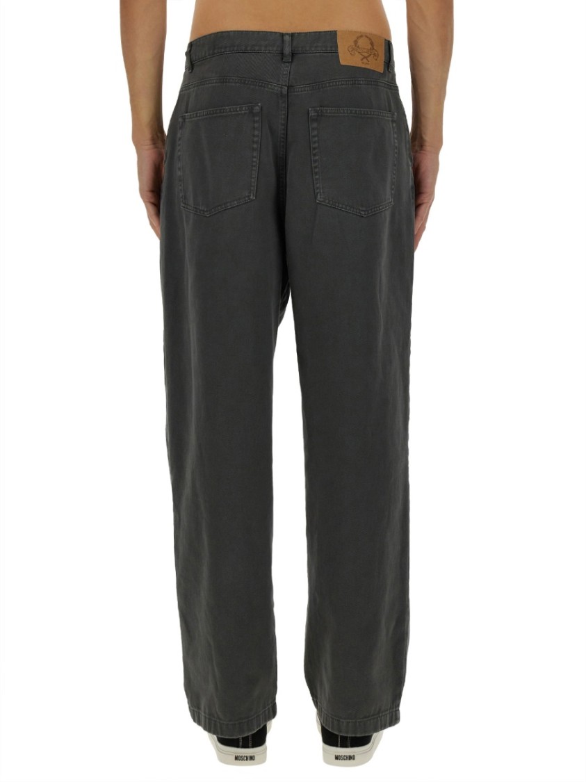 Moschino High-waisted Wide-leg Jeans In Black