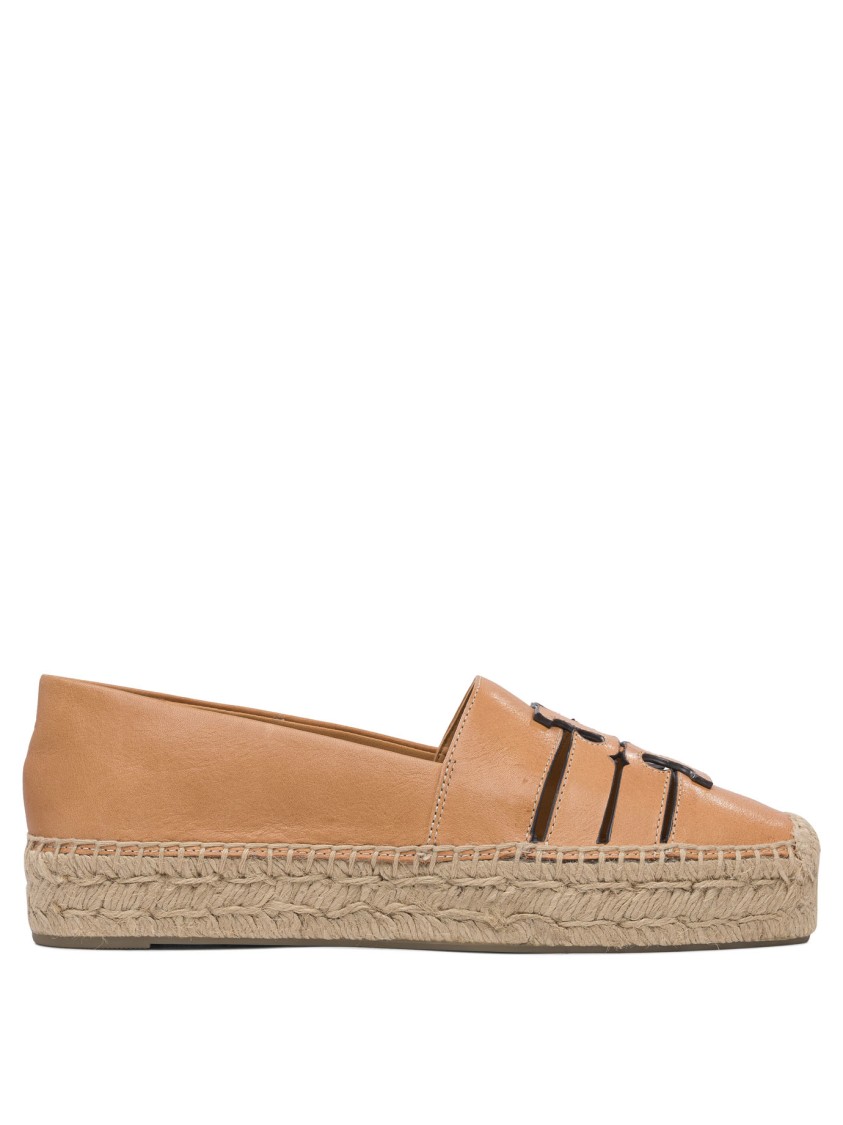 Tory Burch Beige Espadrilles With Woven Jute Sole In Brown