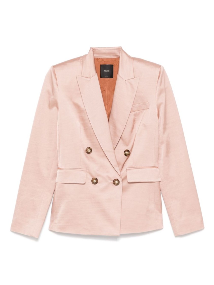 Pinko Tailored Double-breasted Jacket With Gold-tone Buttons In Pink