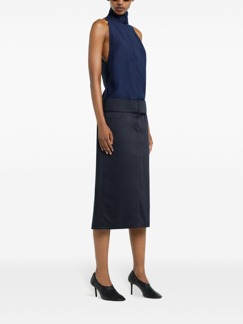 Courrèges Midnight Blue Skirt With Pockets In Black