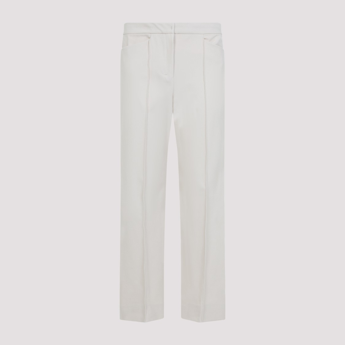 Max Mara Tailored White Trousers With Subtle Pleats And Clean Finish In White