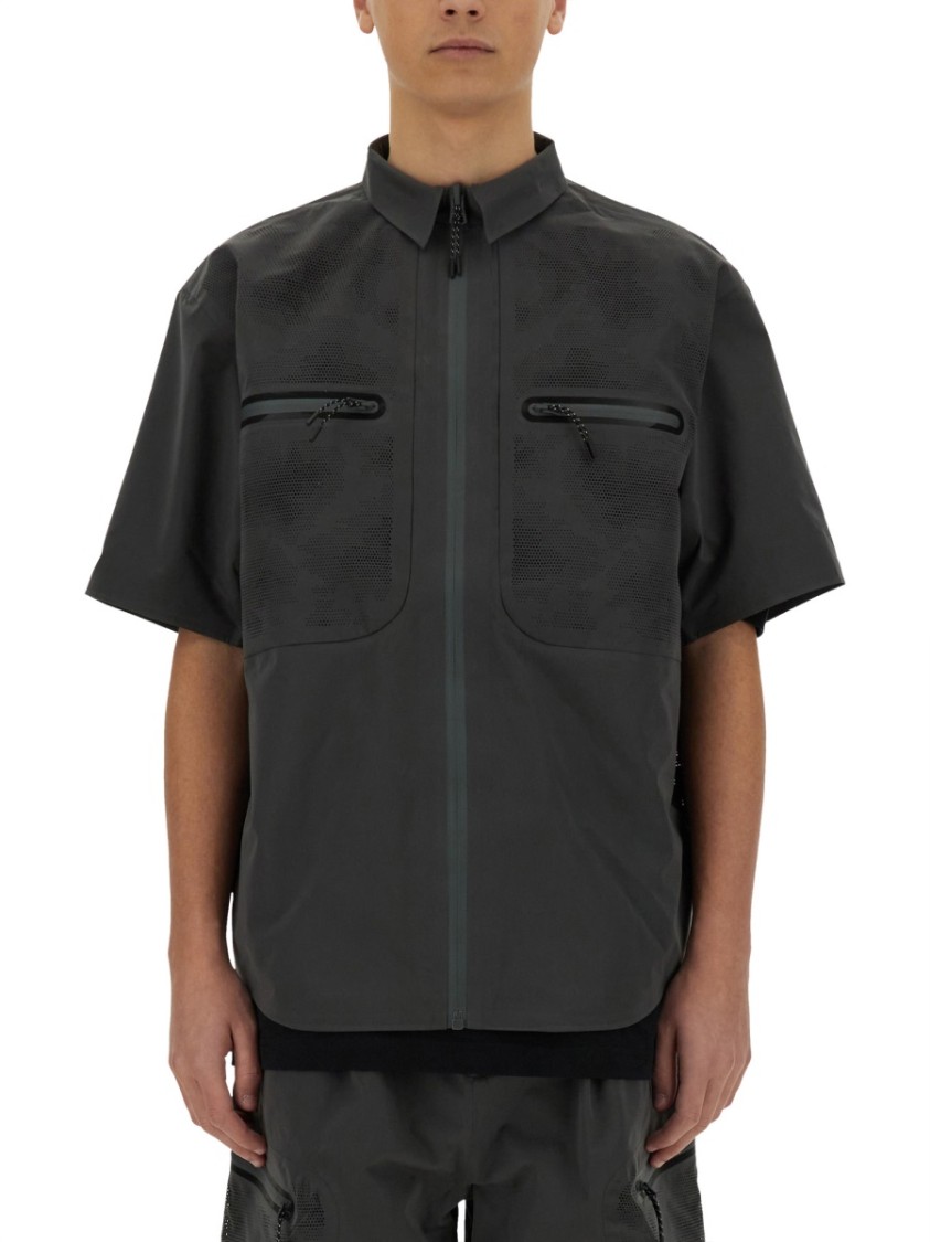 Shop Alpha Industries Laser Cut Short Sleeve Shirt In Black