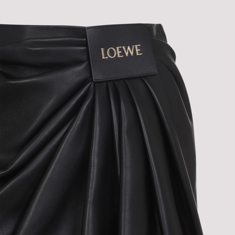 スカート Loewe Draped Black Lambskin Midi Skirt Draped skirt in nappa lambskin Black - LOEWE