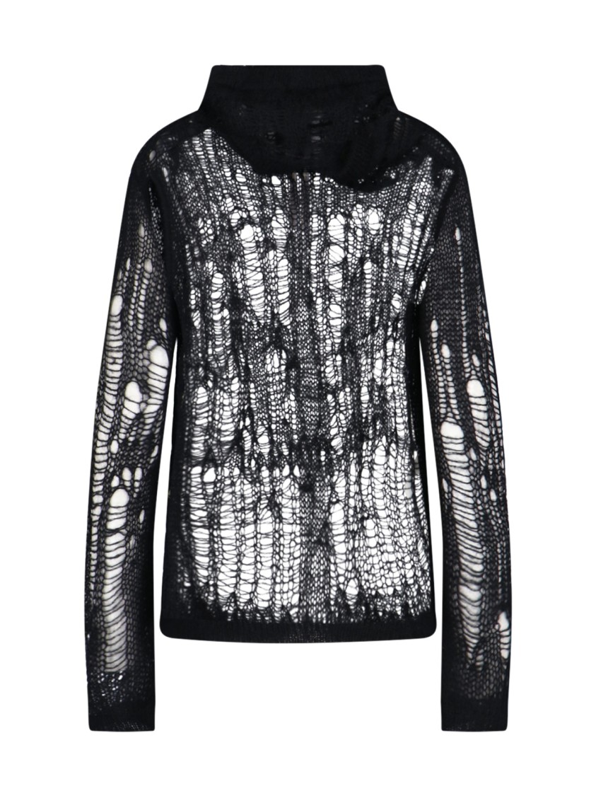 Rick Owens Spider Hoodie Sweaters And Cardigans Black