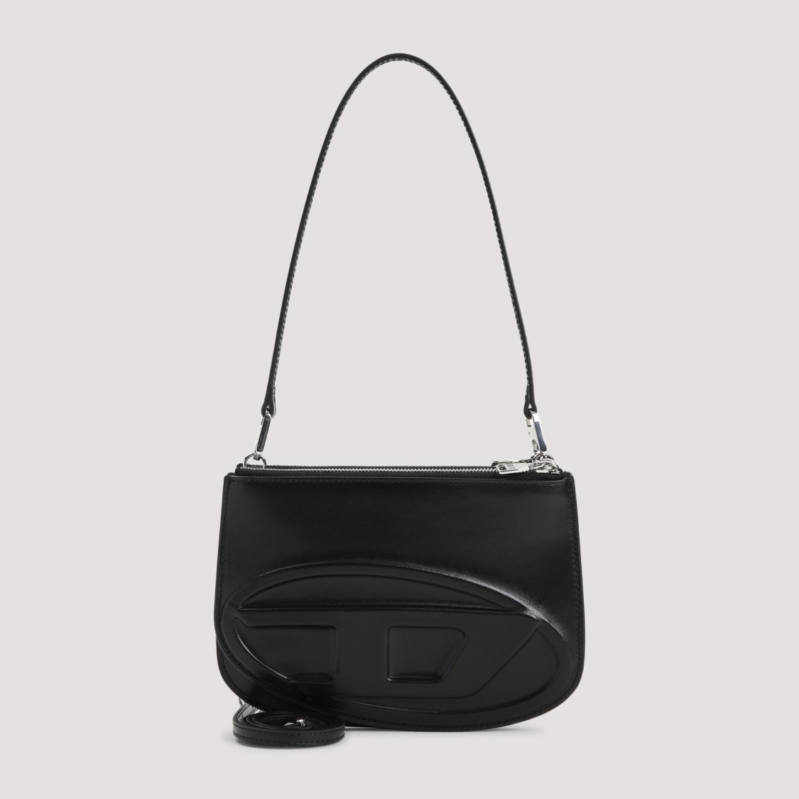 Shop Diesel 1dr Twin Black Leather Mini Bag