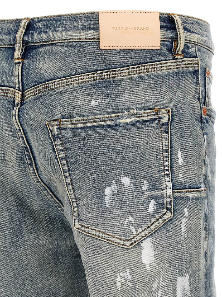 Purple Slim Fit Jeans In Gray