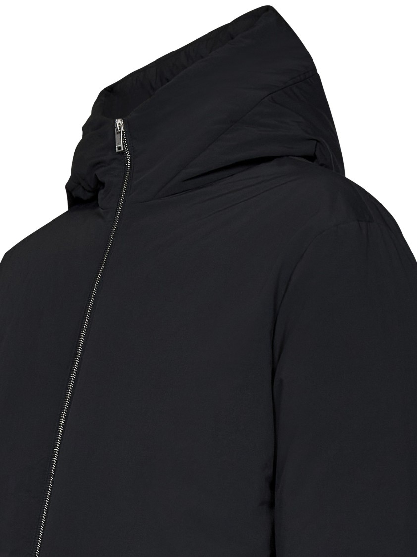 Jil Sander Padded Hooded Jacket Adjustable Hem In Black