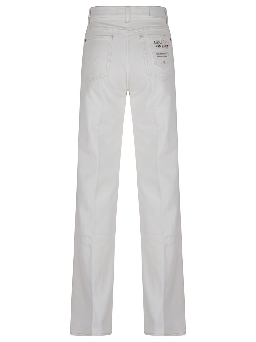 7 For All Mankind Wide Leg Jeans With Back Pockets And Belt Loops In White