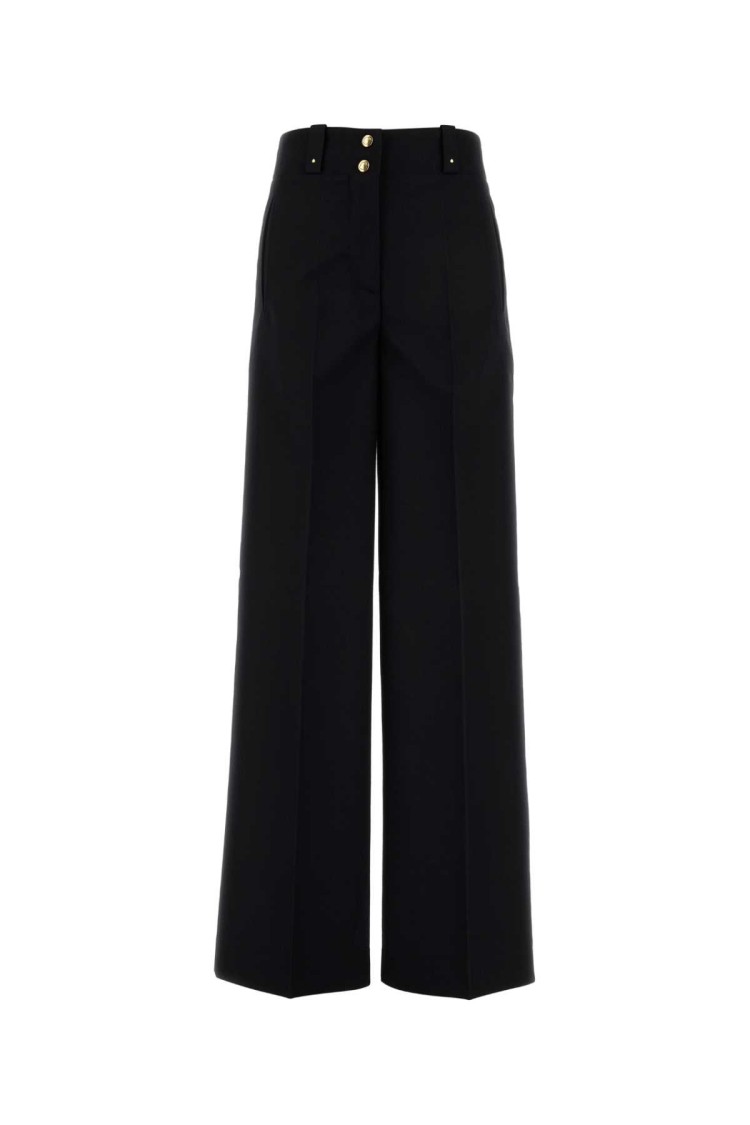 Moncler Wide-leg High Waist Palazzo Pant With Button Detailing In Black