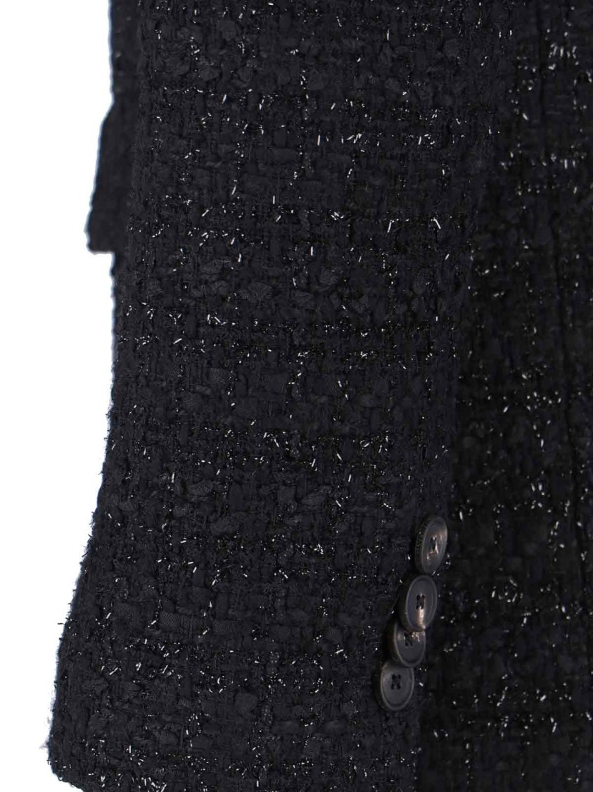 Tagliatore Tailored Black Jacket With Notched Lapel And Textured Fabric In Black