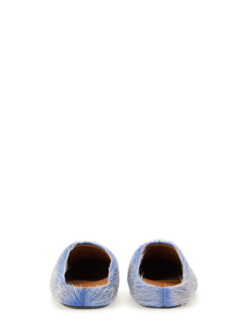 Marni Sabot Made Of Cowhide In Blue