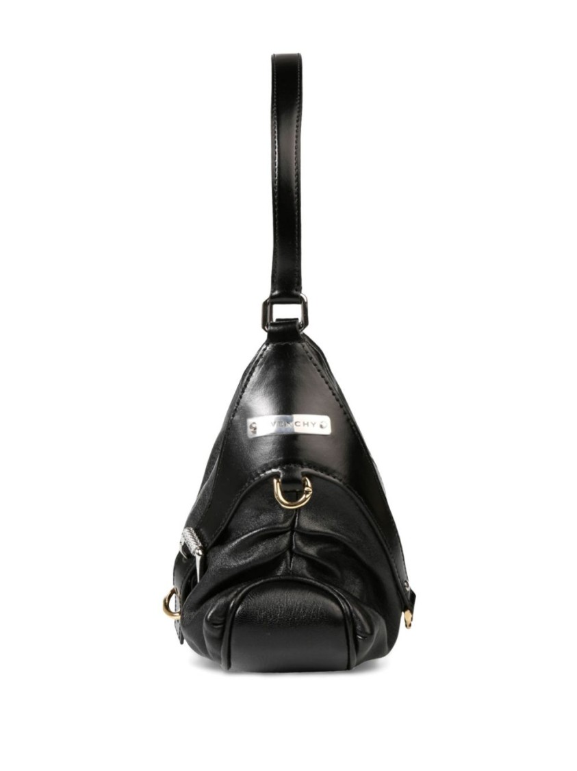 Givenchy Womens Voyou Harness Medium Leather Shoulder Bag Black