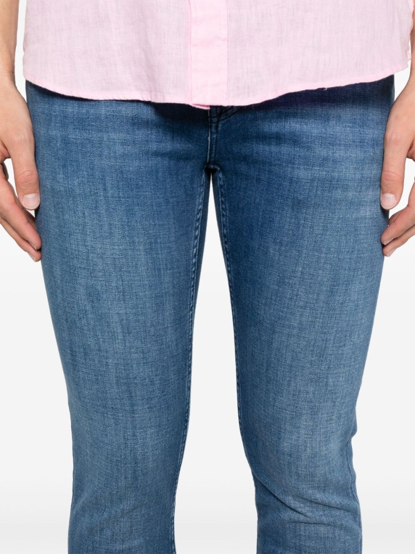 7 FOR ALL MANKIND 7 FOR ALL MANKIND SLIM FIT BLUE JEANS WITH WHISKERING EFFECT