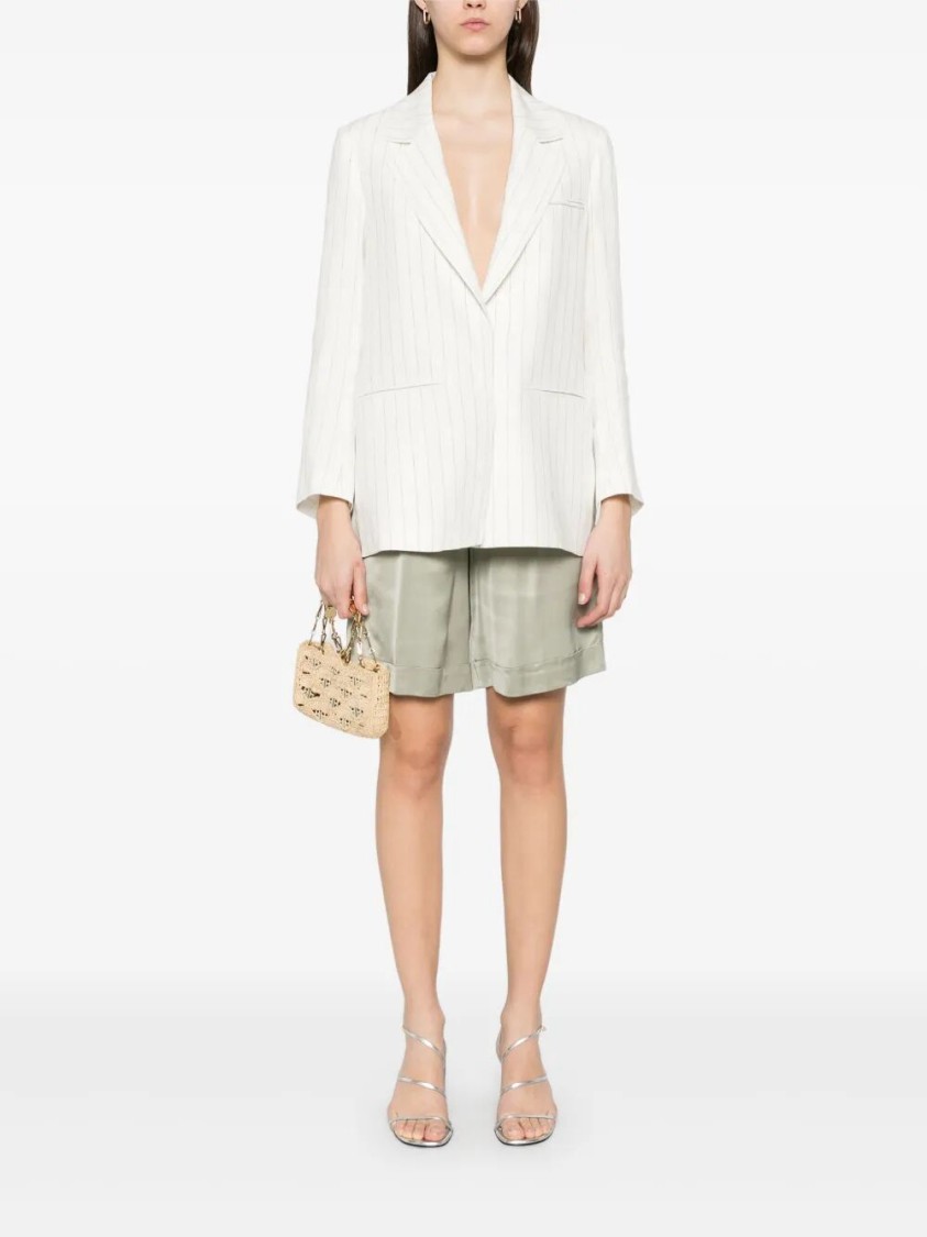 Peserico Tailored Bermuda Shorts With Satin Finish In Neutral