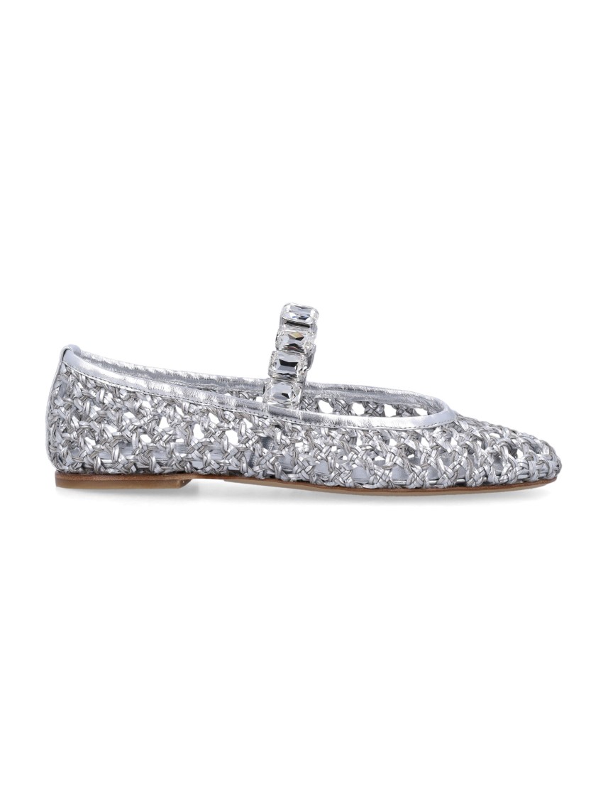 Casadei Lace-up Shoes With Embellished Round Toe In White