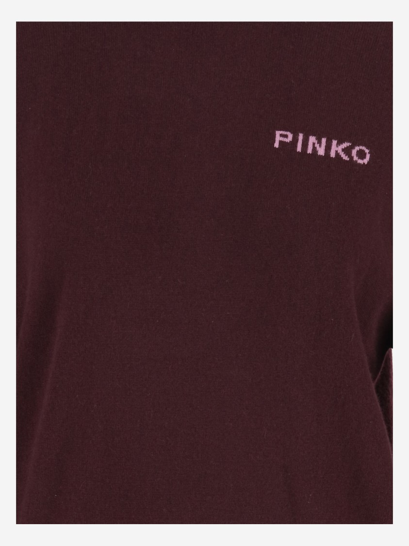 Pinko Logo Sweater In Burgundy