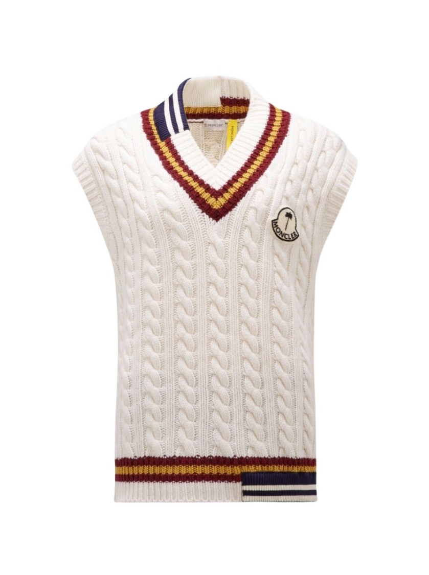Moncler Cable Knit Vest With Drop Shoulders