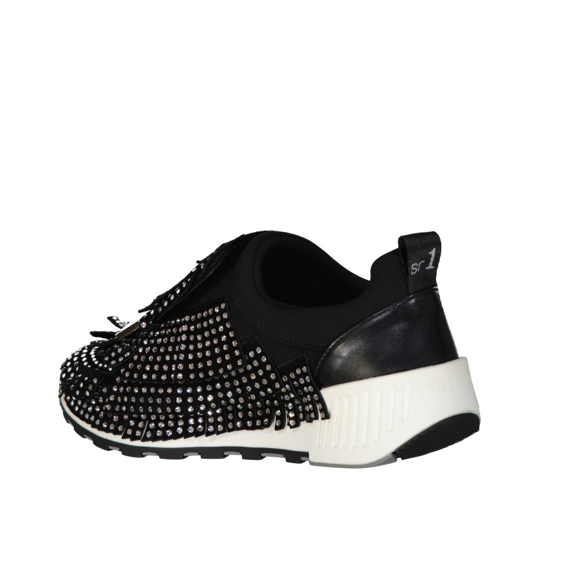 Sergio Rossi Sr1 Running Crystals Sneakers In Black