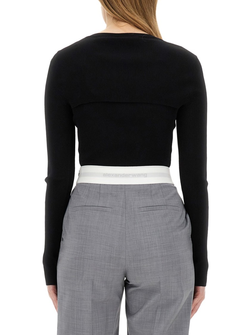 Alexander Wang Two Piece Cropped Set In Black