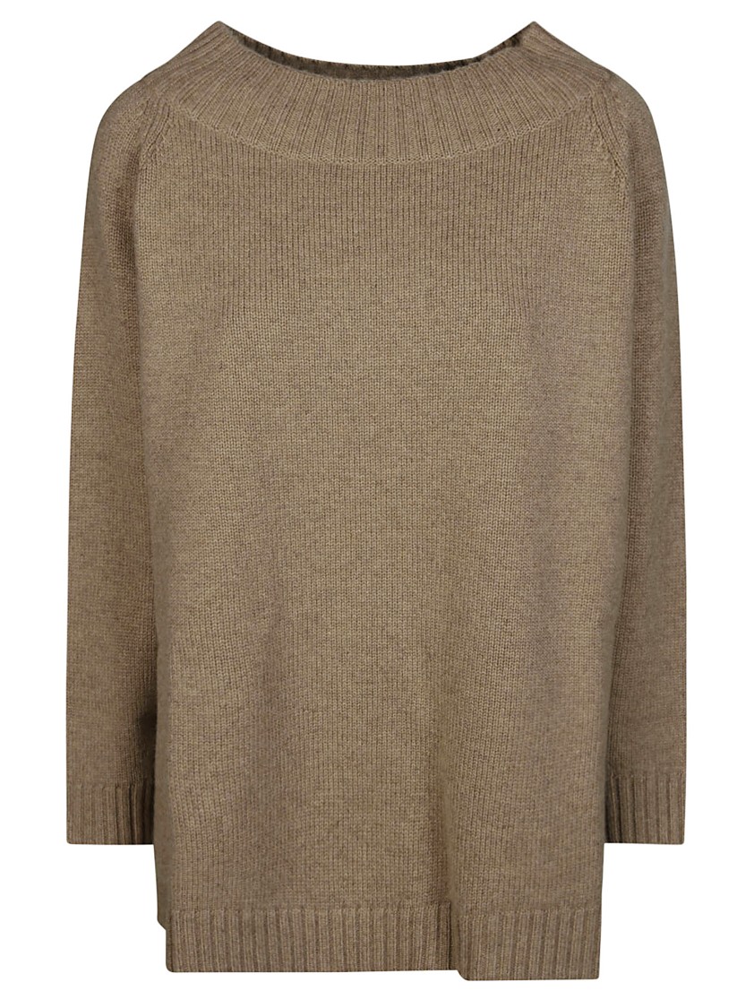 Max Mara Radames Boat Neck Sweater In Brown