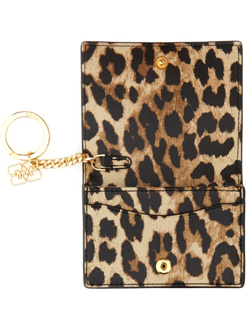 Ganni Bou Card Holder With Animal Motif