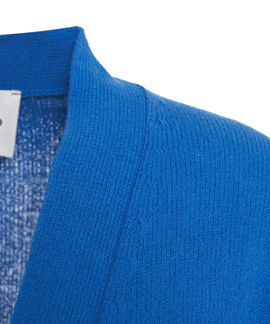 AMARANTO AMARANTO BLUE COTTON BLEND CARDIGAN