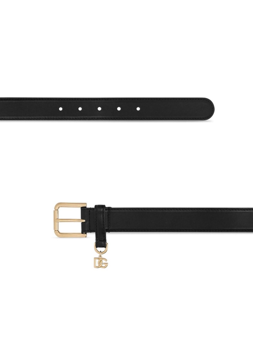 Dolce & Gabbana Timeless Black Leather Belt In Black