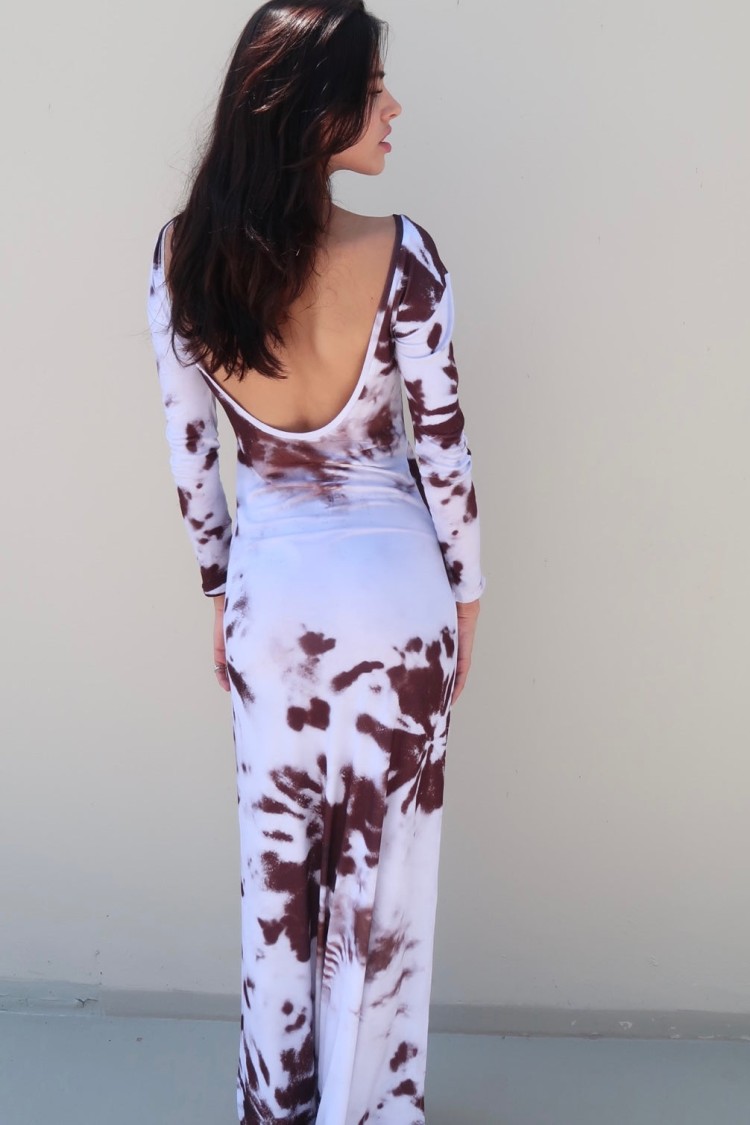 HAWA MADE FROM LOVE HAWA MADE FROM LOVE MAHA DRESS TIE DYE COCOA