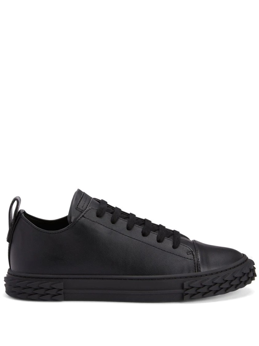 Giuseppe Zanotti Black Sneakers With Textured Rubber Sole In Black