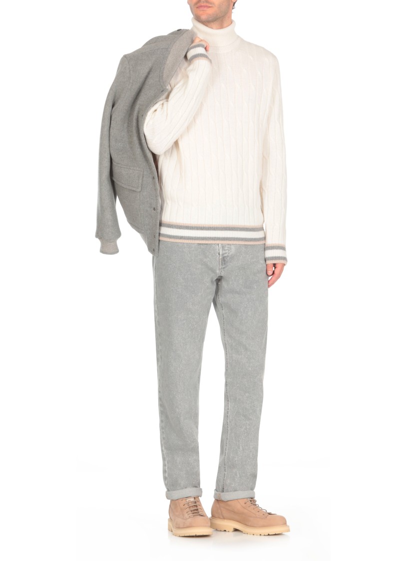 Shop Peserico Wool Sweater In White