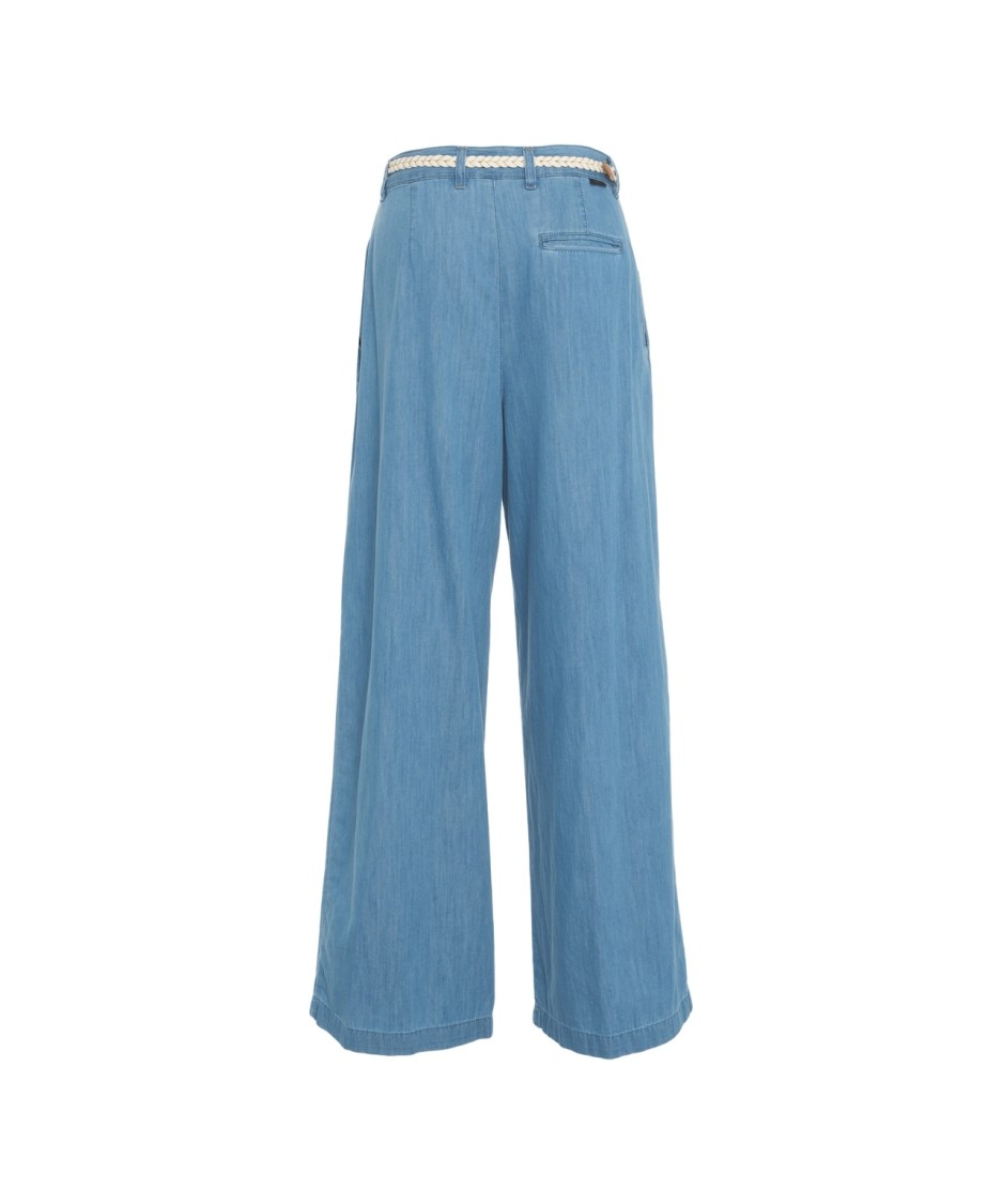 Shop Liu •jo Liu Jo Flared Pants With Buckled Waist Belt