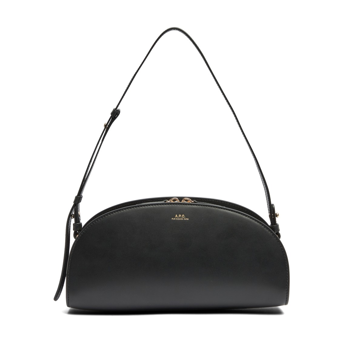 Apc Mini Demi-lune Structured Shoulder Handbag In Black