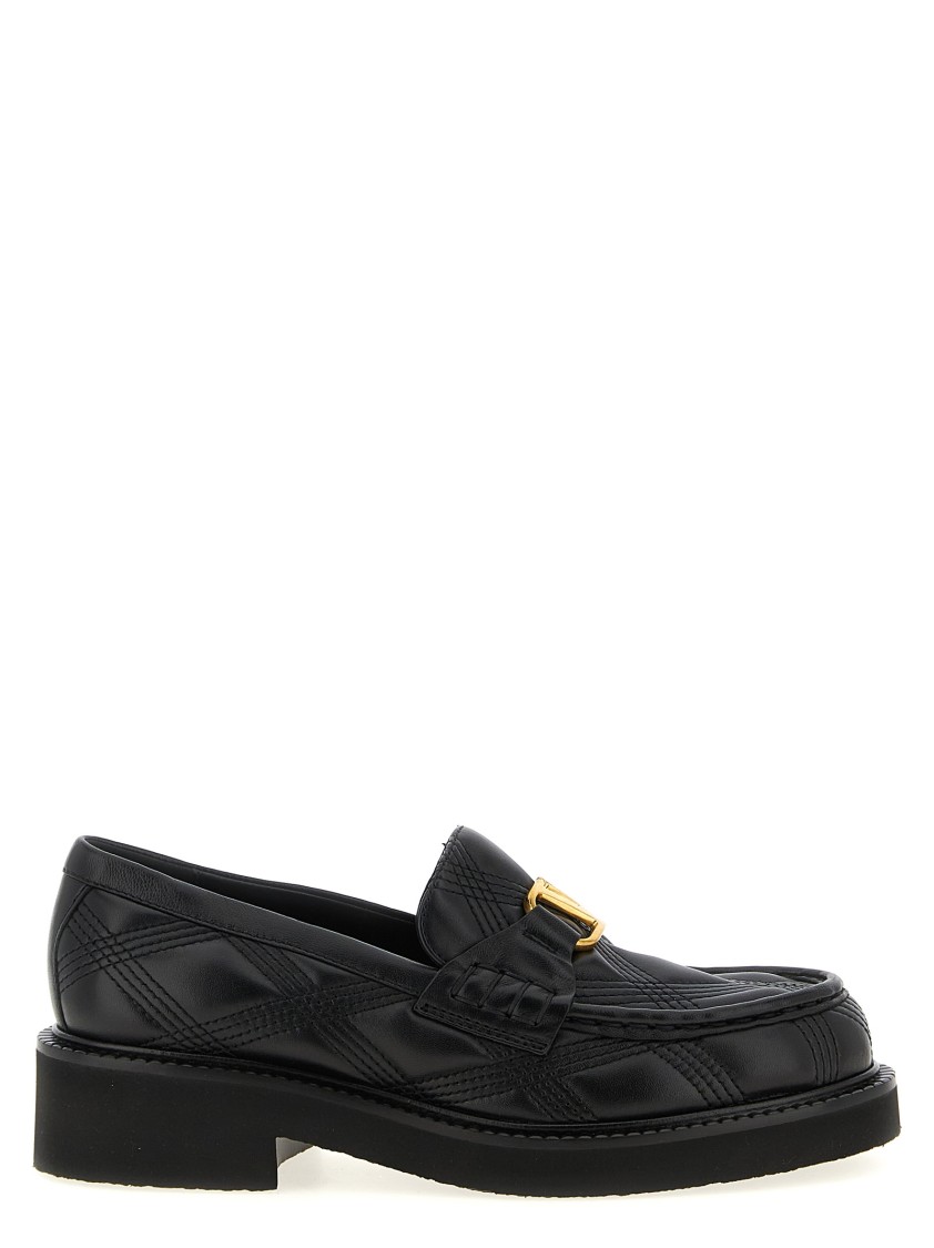 Valentino Garavani 'quiltie' Loafers In Black