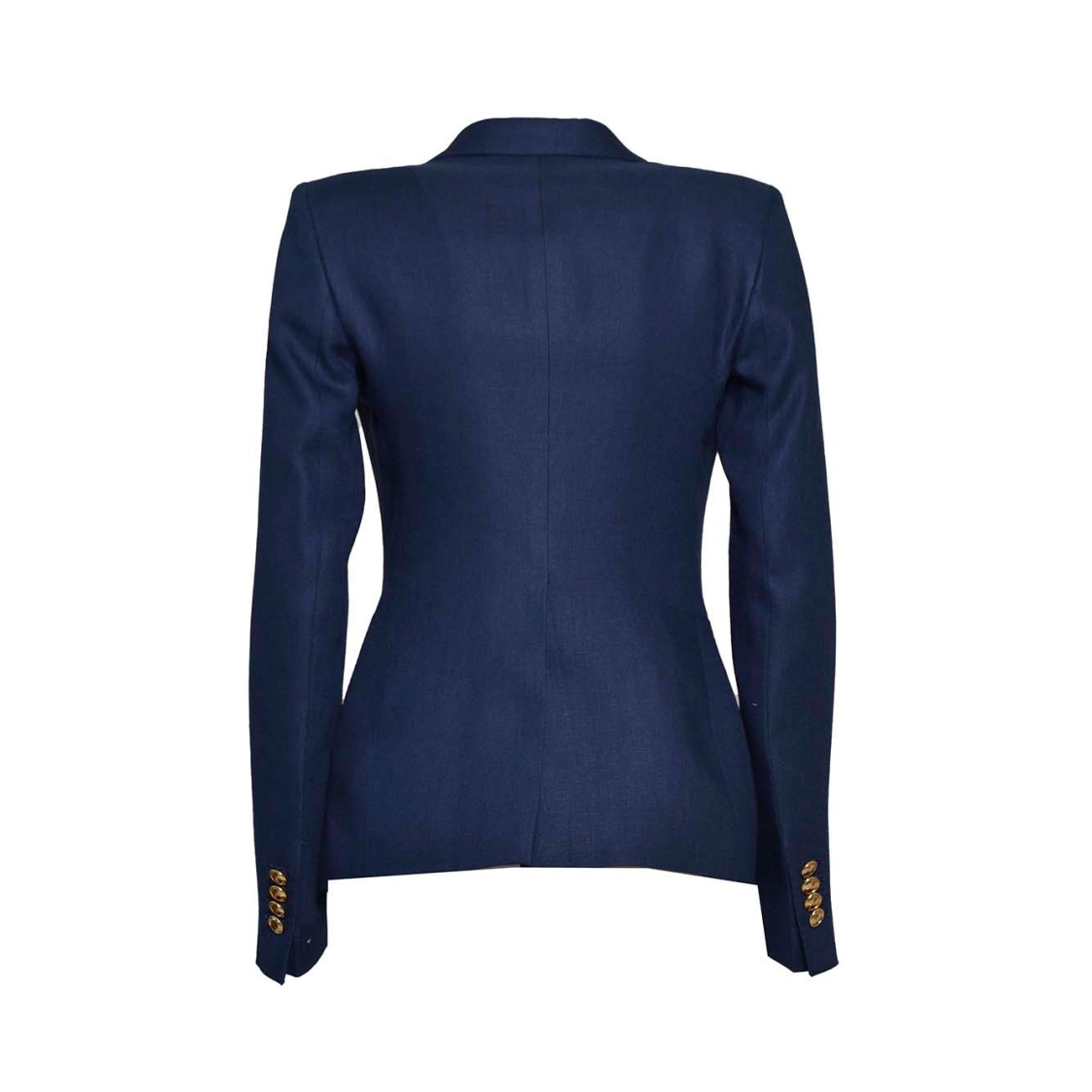TAGLIATORE TAGLIATORE J-CORAL DOUBLE BREASTED JACKET IN BLUE LINEN