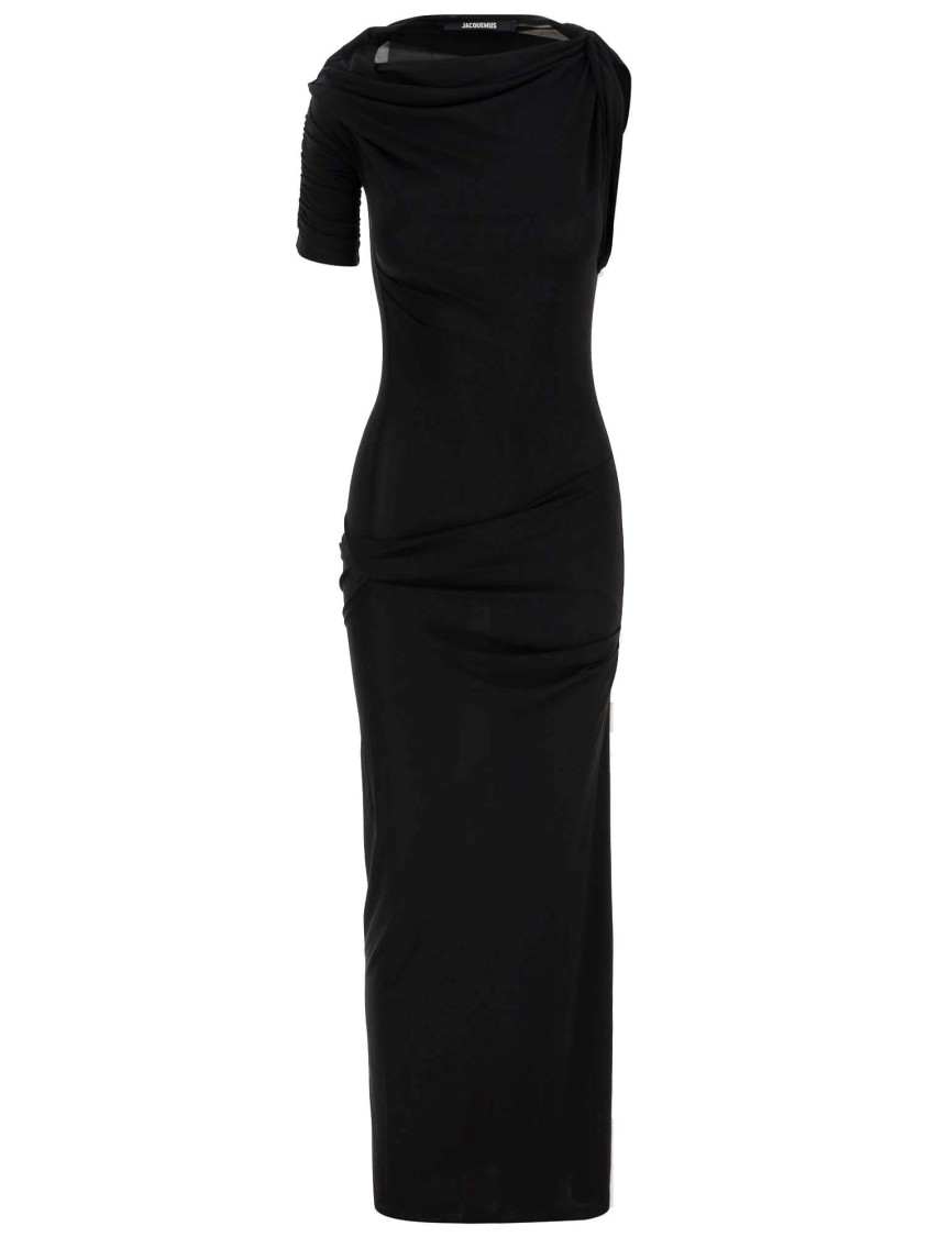 Jacquemus The Draped Robe In Black