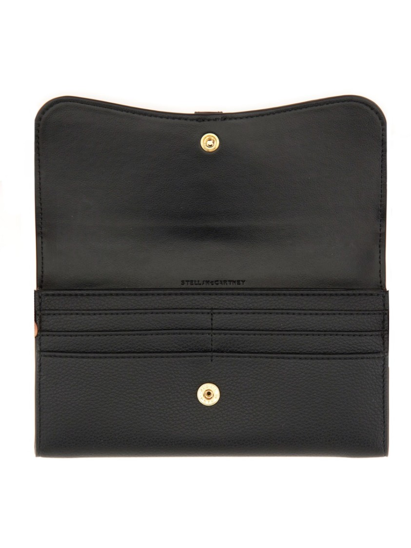Stella Mccartney "ryder" Wallet With Flap In Black