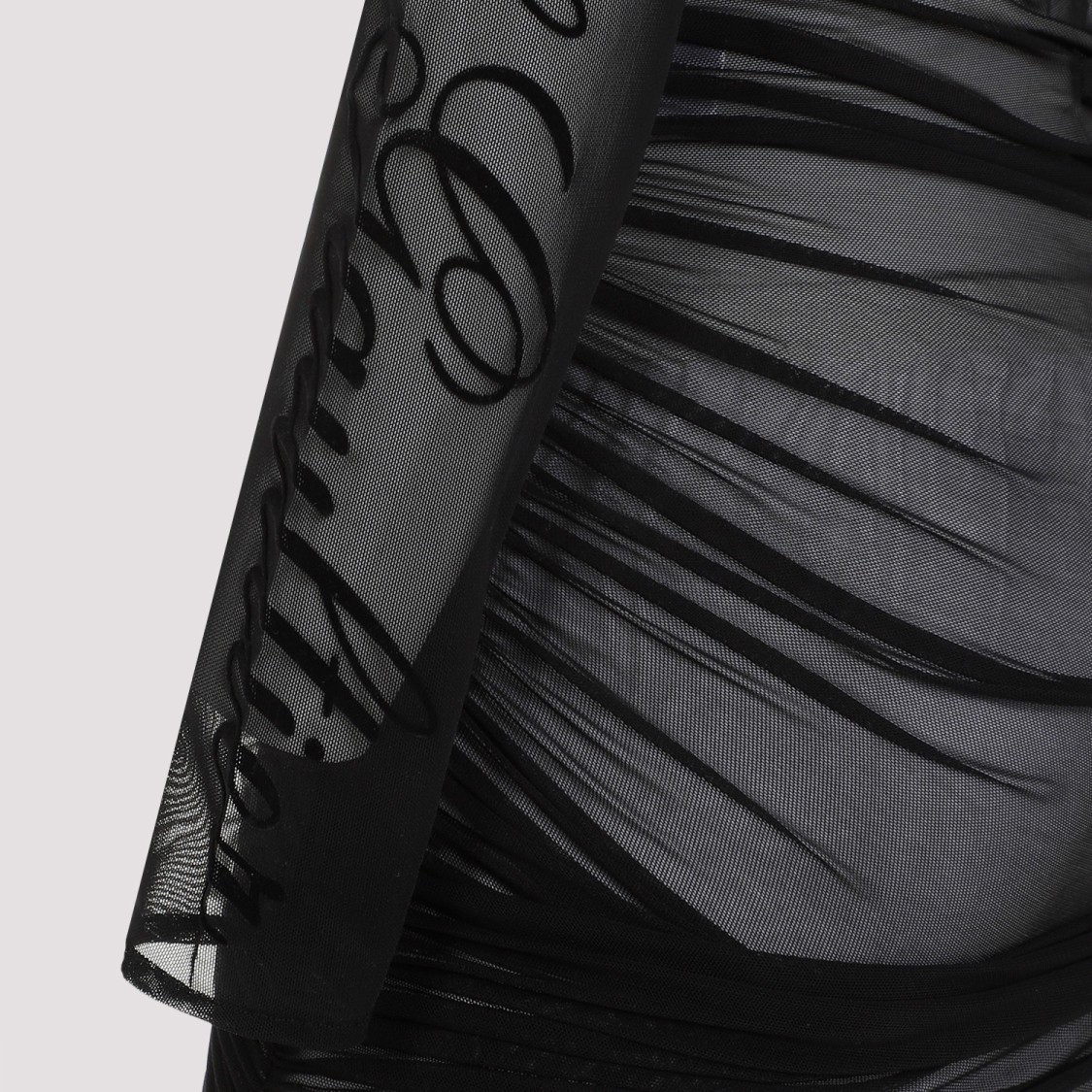 Jean Paul Gaultier Black Turtleneck With Flock "gaultiere" And "mariniere" Dress