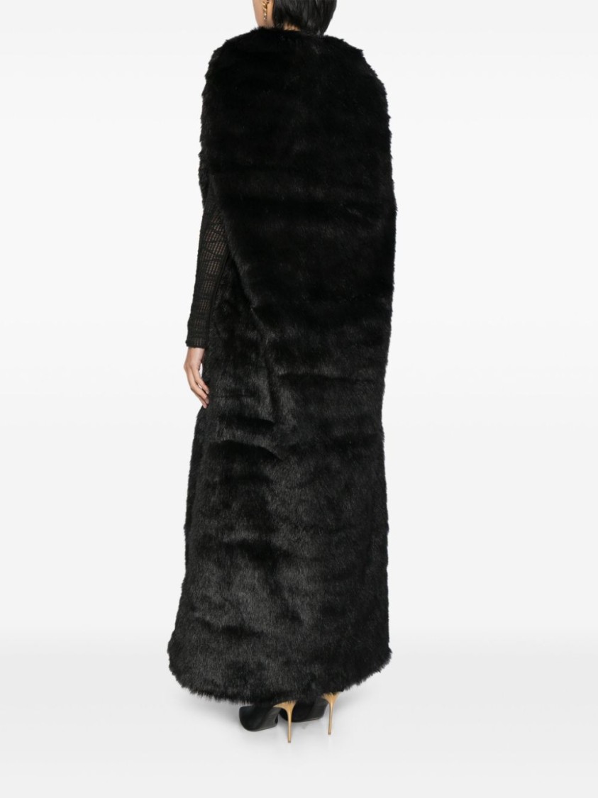ダウンジャケット・コート Saiid Kobeisy Jet Black Fur Coat Saiid Kobeisy Jet Black Fur Coat Long in Black | THE LIST