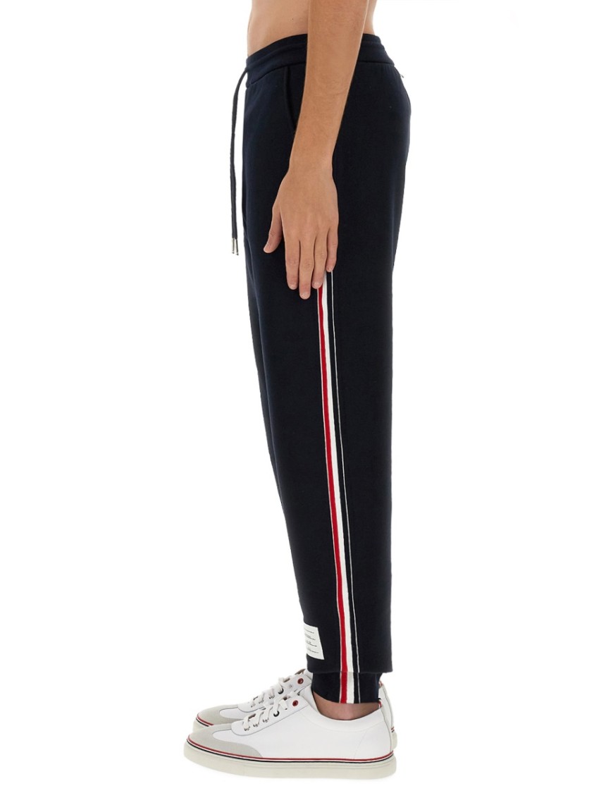 Thom Browne Tapered Grosgrain-trimmed Loopback Cotton-jersey Sweatpants